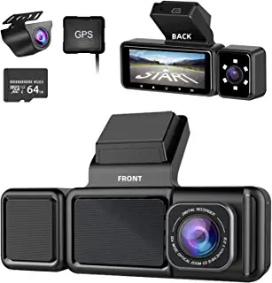 Photo 1 of 3 Channel Dash Cam, Front Inside and Rear 1440P+1080P+1080P Car Dashboard Camera Recorder