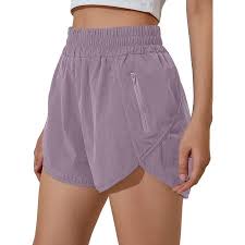 Photo 1 of Blooming Jelly Womens High Waisted Running Shorts Athletic Workout Shorts Quick Dry Pants with Zipper Pocket s