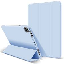 Photo 1 of Case for iPad Pro 12.9 2020 & 2018, Auto Sleep/Wake Slim Lightweight Trifold Stand Smart Cover, Soft TPU Back Case with Pencil Holder for iPad Pro 12.9 inch, Light Blue