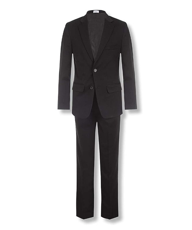 Photo 1 of Calvin Klein Boy's Modern-Fit Gaberdine Solid-Hued Suit - Black - Size 16