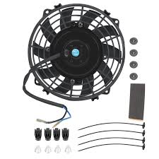 Photo 1 of 7" inch Black Slim Fan Push Pull Electric Radiator Cooling 12V 800 CFM Mount Kit Universal