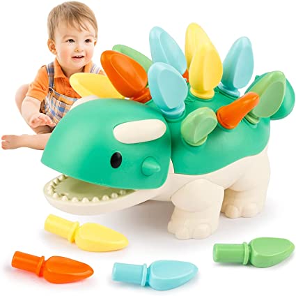 Photo 1 of BAHIAKLO Baby Toys Fine Motor Skills Dinosaur Montessori Toys , Developmental Learning Sorting Sensory Toys for Toddlers 1-3, Birthday Gifts for 6 12 18 Months 1 2 3 One Two Year Old Girl Boy