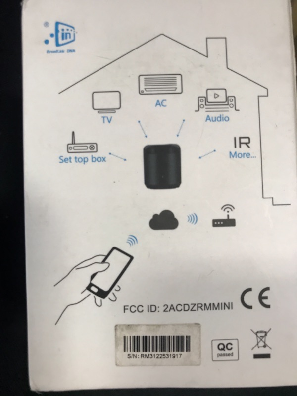 Photo 4 of BroadLink RM Mini3 Black Bean Universal Remote, WiFi + IR Control Hub for Smart Home, Compatible with Alexa, One for All Infrared Controlled Home Devices TV, STB, Air Condition, DVD