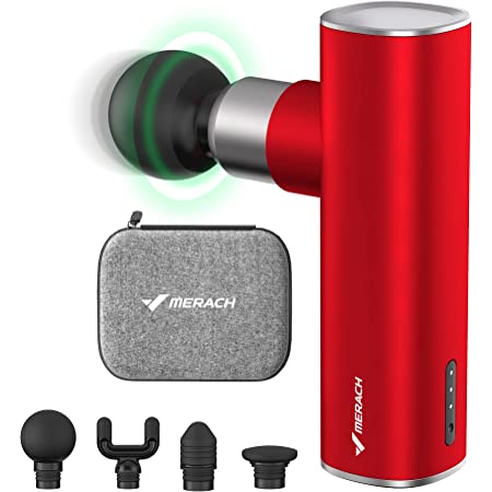 Photo 1 of Merach Mini Massage Gun, Portable Deep Tissue Massager Gun with Aluminum Housing & Silicone Massage Heads, Super Quiet Handheld Percussion Muscle Massager Gun for Travel Office Gym, M1S