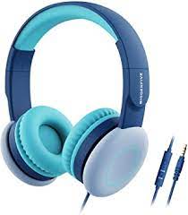 Photo 1 of BIGGERFIVE Kids Headphones, Wired Headphones for Kids Boys Girls, 85/94dB Safe Volume Limited, Microphone, Foldable, 3.5mm Jack Stereo Child Teens Headphones for School/Travel/iPad/Tablet, Blue