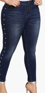 Photo 1 of ALLABREVE Women Plus Size Ripped Stretch Skinny Jeans, High Rise Distressed Denim Jegging
SIZE 3XL 