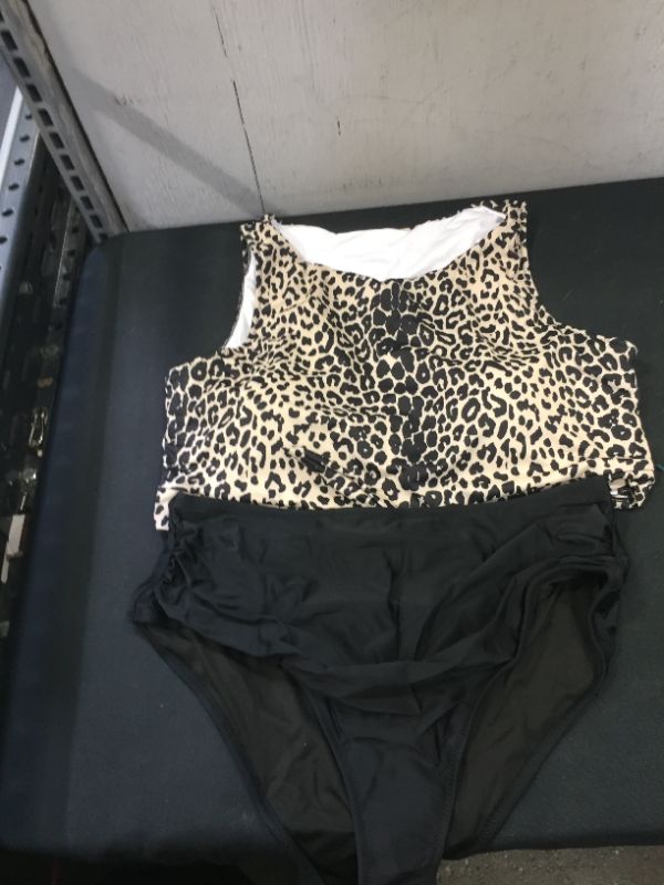 Photo 2 of Avanova Women's High Waisted Bikini Set Tie Knot Front Crop Top Two Piece Swimsuits
SIZE XL