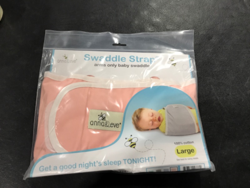Photo 1 of Anna & Eve - Baby Swaddle Strap, Adjustable Arms Only Wrap for Safe Sleeping - Large Size Fits Chest 16 to 20.5, Pink Pink Large