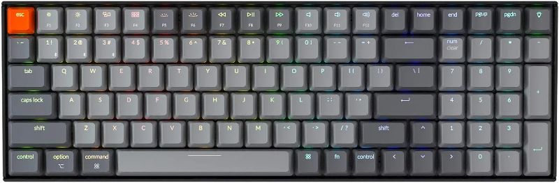 Photo 1 of Keychron K4 Hot Swappable Mechanical Keyboard with Gateron G Pro Brown Switch RGB Backlight, 96% Layout 100 Keys Wireless Bluetooth 5.1/Wired USB C Computer Gaming Keyboard for Mac Windows-Version 2
