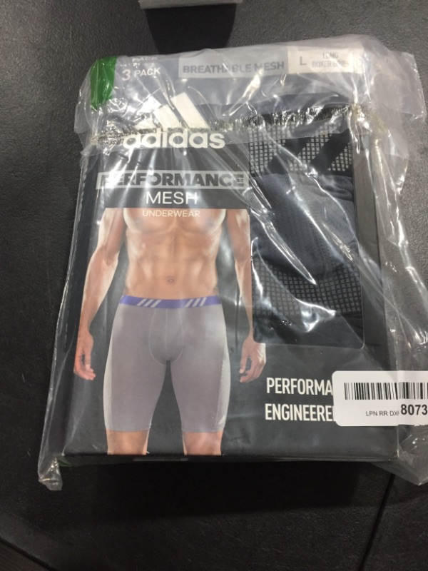 Photo 2 of Adidas Sport Performance Mesh Long Boxer Brief Underwear 3-Pack
