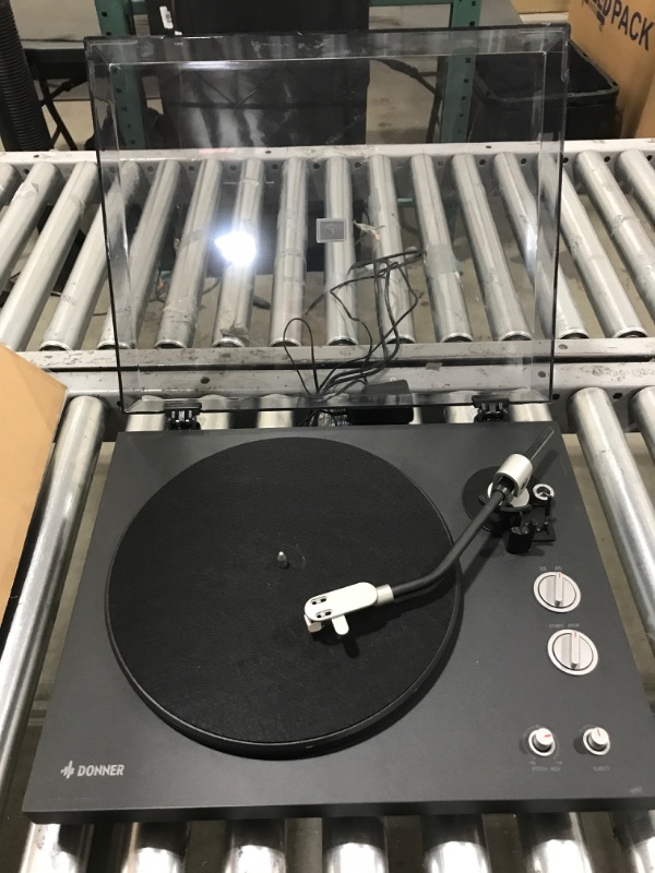 Photo 2 of Donner Bluetooth Turntable(Analog & USB), Belt Drive Vinyl Record Player with Variable Speed Control,Auto Return,Built-in Phono Preamp, Magnetic Cartridge,Adjustable Counterweight,Anti-Skate,2 Speed DP-500 without auto shutdown function