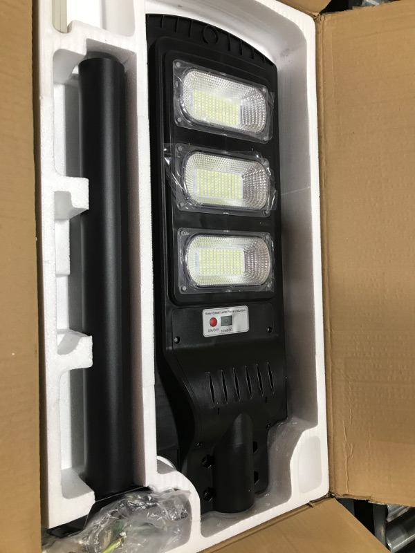 Photo 3 of 300W Solar Street Lights Outdoor,30000 lumens, Dusk to Dawn Solar with Motion Sensor and Remote Control, LED Flood Light, Suitable for courtyards, Gardens, Streets, Basketball Courts Garage Porch