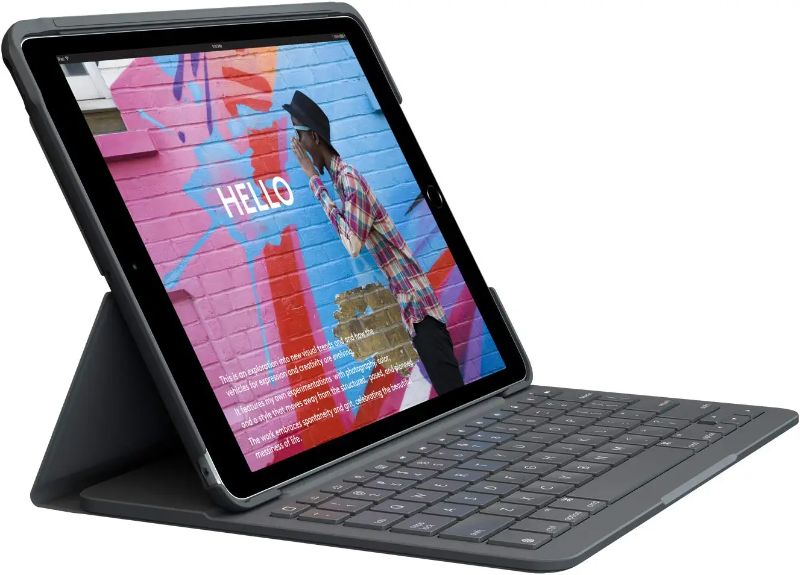 Photo 1 of Logitech iPad (7th, 8th and 9th generation) Keyboard Case | Slim Folio with integrated wireless keyboard (Graphite)
