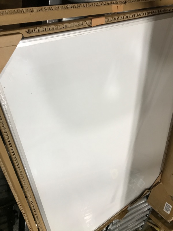 Photo 3 of Amazon Basics Magnetic Dry Erase White Board, 35 x 47-Inch Whiteboard - Silver Aluminum Frame 35" x 47" Magnetic, Aluminum Frame