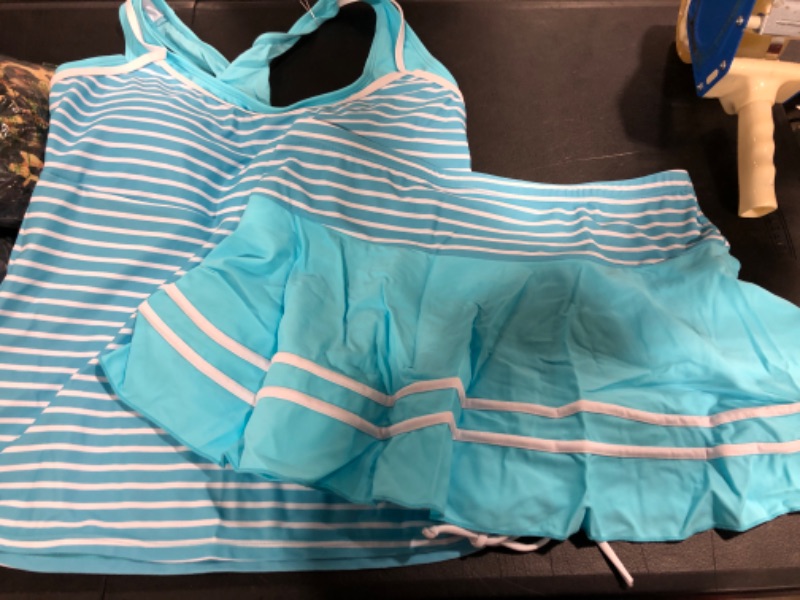 Photo 1 of 2 PIECE SWIMSUIT TANKINI SIZE LARGE 