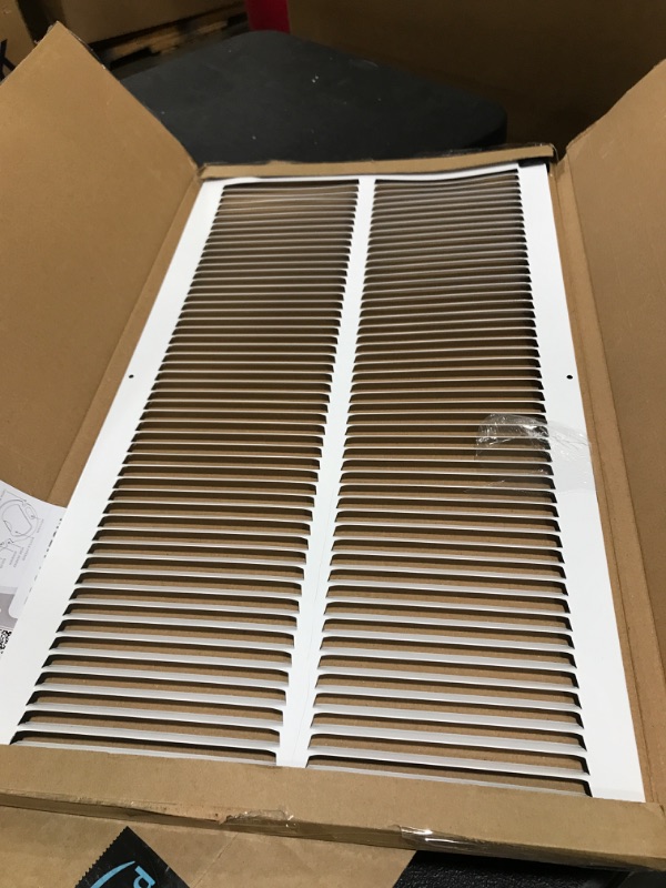 Photo 2 of 4" x 20" Return Air Grille - Sidewall and Ceiling - HVAC Vent Duct Cover Diffuser - [White] [Outer Dimensions: 5.75w X 21.75"h] 4 x 20 White