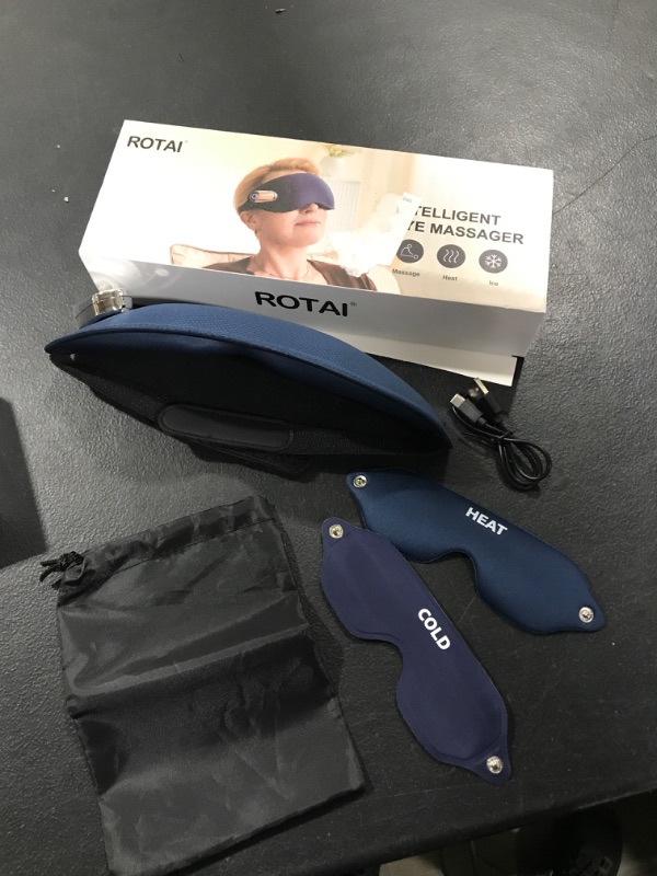 Photo 2 of ROTAI Vibration Eye Mask with Hot and Cold Compress , Rechargeable with Relax and Reduce Eye Strain, Dry Eyes, Dark Circles & Puffiness, Night Blindfold, Eye Blinder for Travel
