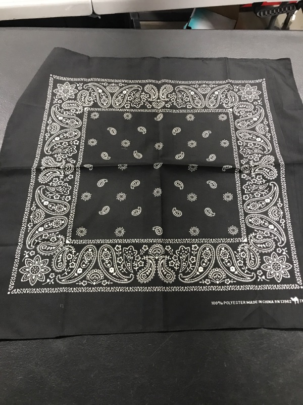 Photo 1 of 5 set of Paisley Bandana Face Mask Washable Biker Headband Wrap Neck Cover Black 21x21inches 
