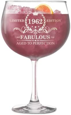 Photo 1 of 60th Birthday Gifts For Women - Vintage 1962 60th Birthday Decorations For Women - Best 60 Year Old Gifts Ideas For Wife, Mom, Grandma, Friends - Turning 60 Presents For Female - 22 Oz Wine Glass