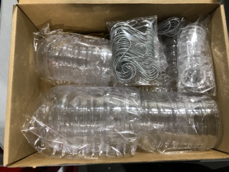 Photo 1 of 30 Pack Christmas Clear Plastic Fillable Ornaments Balls for Holiday Wedding Party Home Decor, 6 Sizes (30, 40, 50, 60,70, 80mm) with Hooks and Strings 