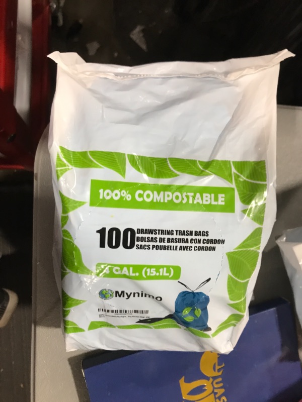 Photo 1 of 100 PCS COMPOSTABLE TRASH BAGS 4 GAL. 