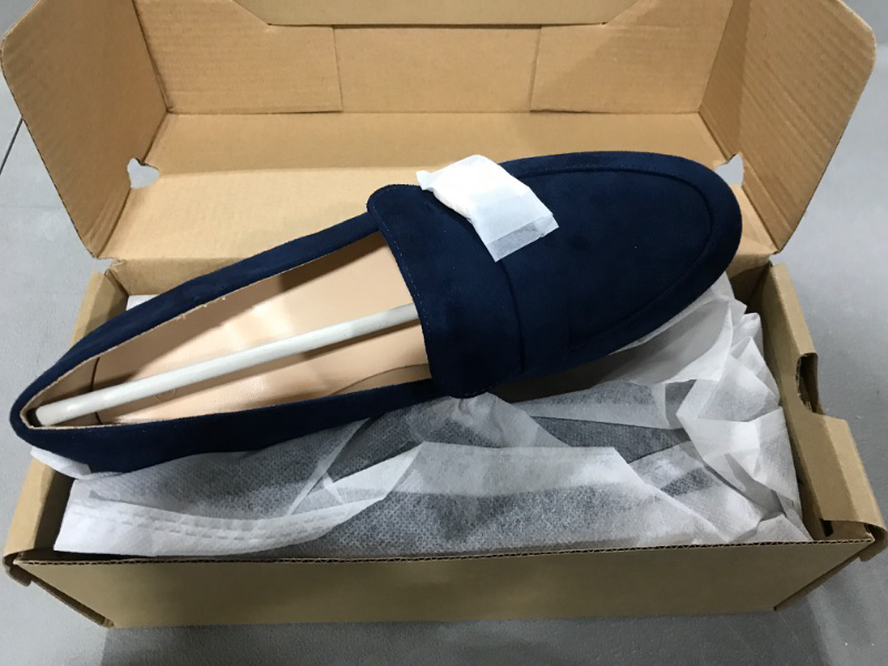 Photo 2 of [Size 8] Rilista Penny Loafers for Women Low Block Heel Slip On Suede Comfortable Casual Slippers Driving Office Flats Shoes 