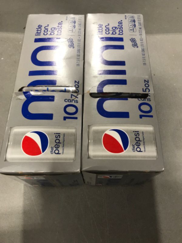 Photo 2 of 2 Pack- Diet Pepsi Soda, 7.5 Ounce Mini Cans, 10 Pack