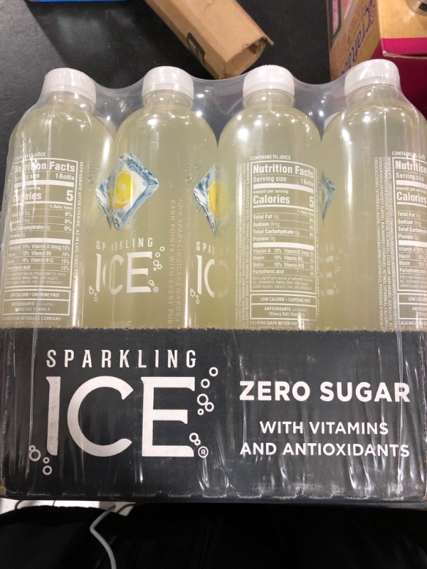 Photo 2 of Sparkling Ice, Classic Lemonade Sparkling Water, Zero Sugar Flavored Water, with Vitamins and Antioxidants, Low Calorie Beverage, 17 oz Bottles (Pack of 12)