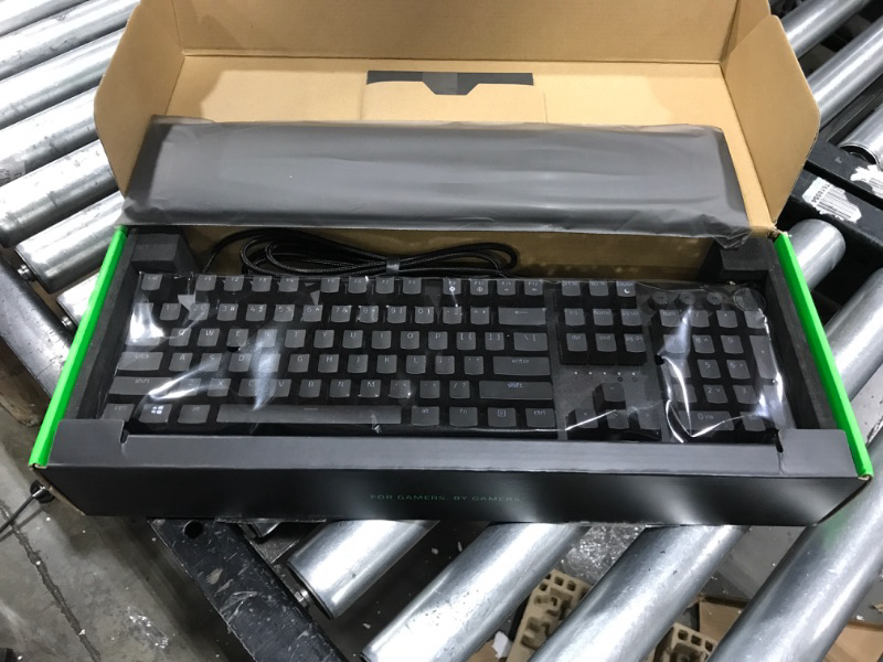 Photo 2 of Razer Huntsman V2 Optical Gaming Keyboard: Fastest Linear Optical Switches Gen-2 w/Sound Dampeners & 8000Hz Polling Rate - Doubleshot PBT Keycaps - Dedicated Media Keys & Dial - Ergonomic Wrist Rest Classic Black Keyboard Huntsman V2 Linear Optical Switch