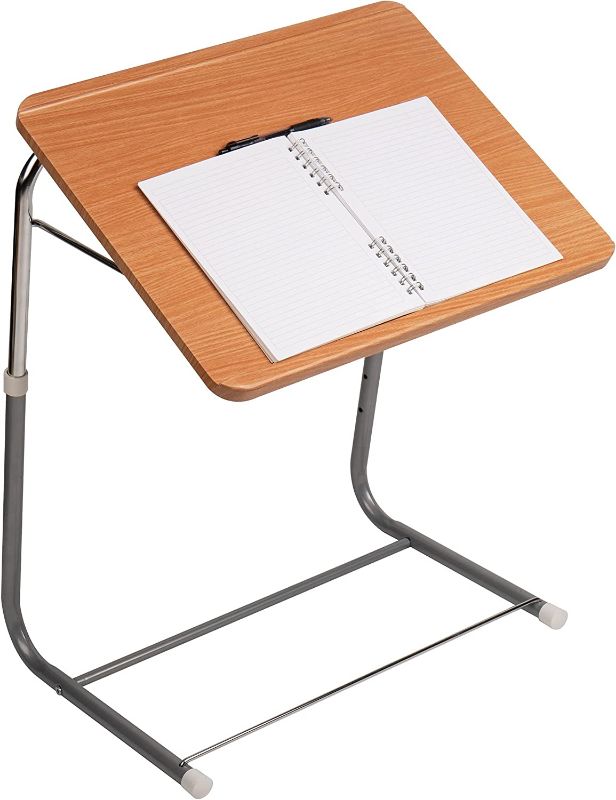 Photo 1 of Mind Reader Drawing TV Tray, Angled Adjustable Height, Portable, Brown Folding Table
