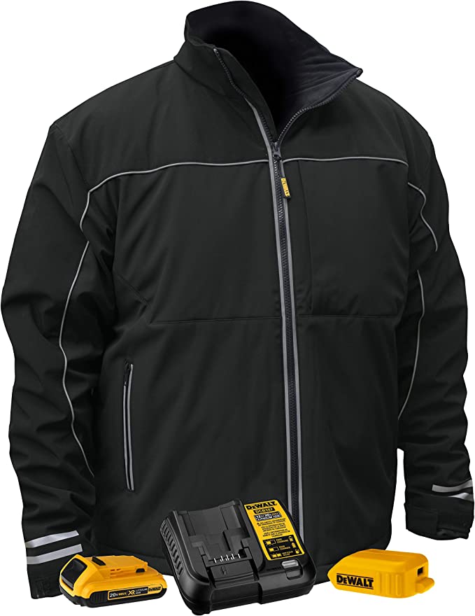 Photo 1 of DEWALT women's With 2.0ah Battery and Charger DEWALT Heated Lightweight Soft Shell Jacket, Black ,X Large US