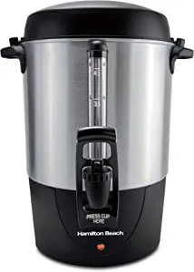 Photo 1 of Hamilton Beach 40521 Coffee Urn and Hot Beverage Dispenser, 45 Cup, Fast Brew, Silver
