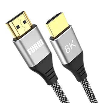 Photo 1 of 8K HDMI Cable 10ft, FURUI Nylon Braided 2.1 HDMI Cable, CL3 Rated Support Dolby Atmos, 8K@60Hz, 4K@120Hz, Ultra Speed 48Gbps, eARC, HDCP 2.2 & 2.3, Dynamic HDR Compatible with Apple TV, Roku, Xbox
