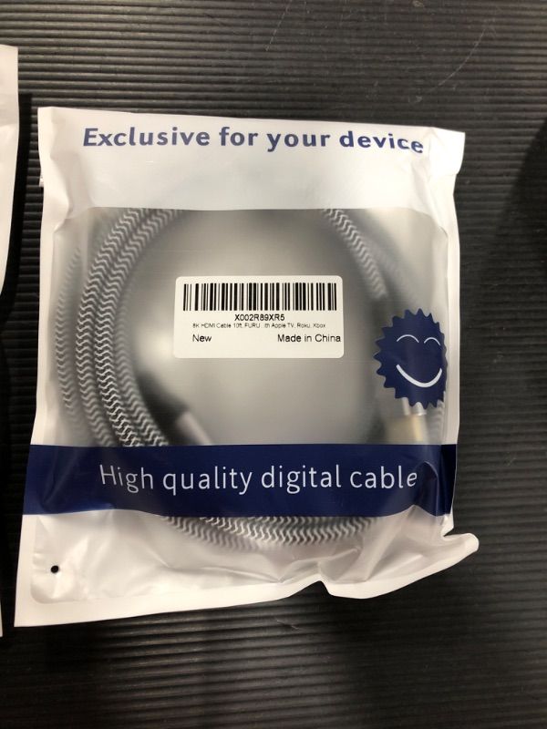 Photo 2 of 8K HDMI Cable 10ft, FURUI Nylon Braided 2.1 HDMI Cable, CL3 Rated Support Dolby Atmos, 8K@60Hz, 4K@120Hz, Ultra Speed 48Gbps, eARC, HDCP 2.2 & 2.3, Dynamic HDR Compatible with Apple TV, Roku, Xbox
