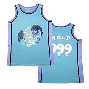 Photo 1 of best Jersey Men's 90s Theme Party Short Sleeve Globe Hip-Hop Rap 999 Baby Blue
