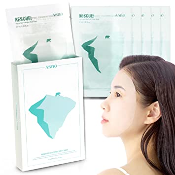 Photo 1 of [ASNO] Korean Vegan Sheet Mask, Face Mask Skin Care, Hydrating, Soothing & Moisturizing Facial Sheet Mask with Collagen, Centella – K Beauty Face Mask for All Skin Type-Immediate soothing - 5P
