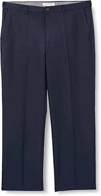 Photo 1 of Amazon Essentials Men's Classic-Fit Expandable-Waist Flat-Front Dress Pant
34x34 navy