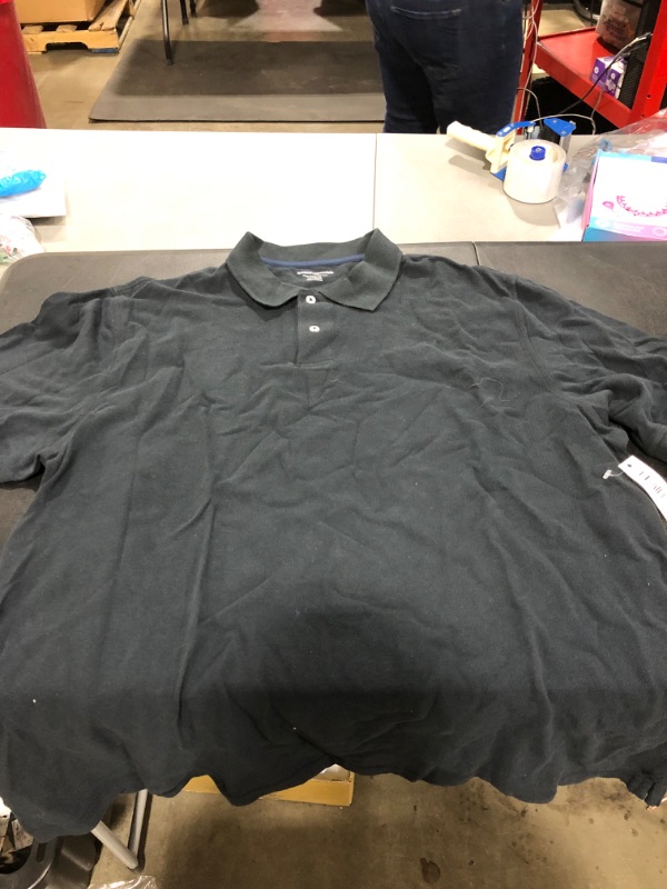 Photo 2 of Amazon Essentials Men's Regular-Fit Cotton Pique Polo Shirt (Available in Big & Tall) X-Large Black