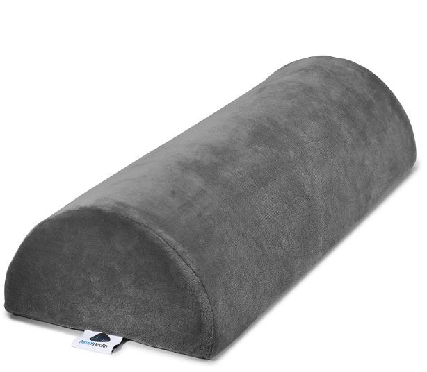 Photo 2 of AllSett Health Leg Elevation Pillow - Large Half Moon Bolster Pillow for Legs, Knees, Lower Back and Head, Lumbar Support Pillow for Bed, Sleeping | Semi Roll for Ankle and Foot Comfort, Grey