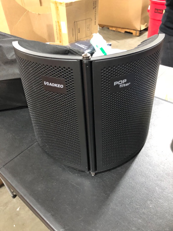 Photo 1 of Aokeo (AO-302) Professional Studio Recording Microphone Isolation Shield.High Density Absorbent Foam is Used to Filter Vocal. Suitable for Blue Yeti and Any Condenser Microphone Recording Equipment