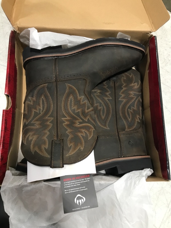 Photo 1 of Wolverine Men's Rancher 10" Square Toe Soft Toe Work Boot 12 X-Wide Dk Brown/Rust