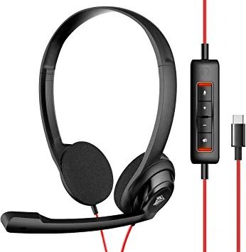 Photo 1 of NUBWO USB C Headset with Microphone for Laptop Phone, Headphones with Noise Cancelling Microphone for Computer, On-Ear Wired Office Call Center Headset for Boom Skype Webinars, in-line Control
