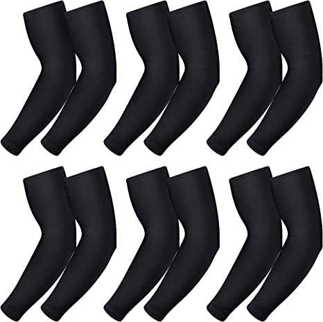 Photo 1 of 6 Pairs Thermal Arm Warmer Sleeves Arm Compression Sleeves for Men Women Winter Cycling Running Outdoor Sports