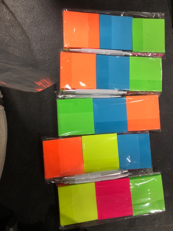 Photo 2 of 5 PKS OF 12 PKS  Transparent Sticky Notes, 600Pcs Waterproof Translucent Sticky Notes, 1Clear Reusable Sticky Note with Ballpoint Pen for Office School Home, Color, 