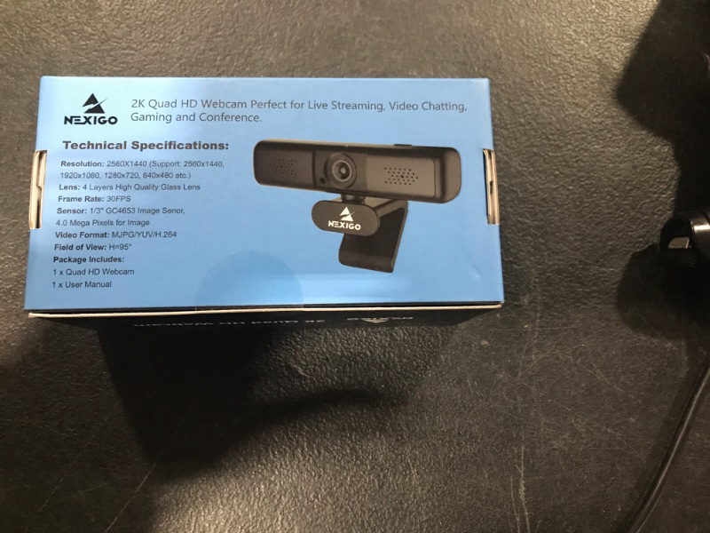 Photo 2 of 2K 4MP Zoomable Webcam with Privacy Cover & Dual Microphone, 3X Digital Zoom, 95-Degree Viewing, Quad HD Business USB Camera for Online Class, Zoom Skype Facetime OBS Teams