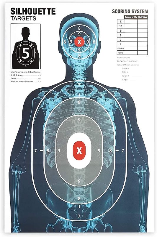 Photo 1 of 50 Pack Human Silhouette Large Paper Shooting Range Targets (2 Designs, 25 x 38 in)