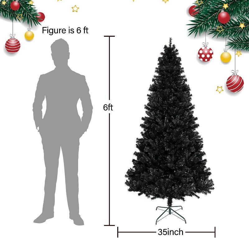 Photo 1 of 6ft Artificial BLACK Christmas Tree, 