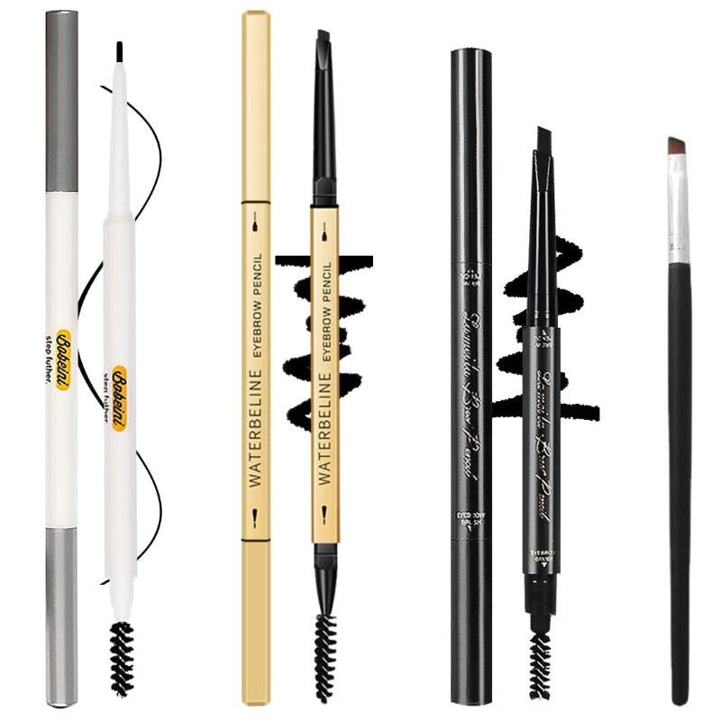 Photo 1 of 3 Different Eyebrow Pencils,Creates Natural Looking Brows Easily,Long Lasting,4-in-1:Eyebrow Pencil *3; Eyebrow Brush *1,Black