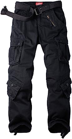 Photo 1 of AKARMY Men's Casual Cargo Pants Military Army Camo Pants Combat Work Pants with 8 Pockets(No Belt) 