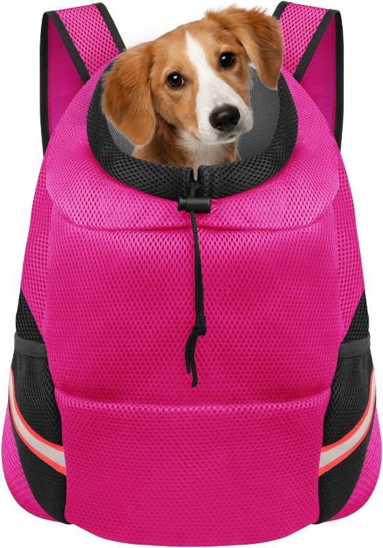 Photo 1 of Pet Dog Carrier Backpack with Breathable Puppy Dog Carrier Reflective Safe Head Out Front Pack Small Medium Dogs Cats Rabbits for Travel Hiking Outdoor